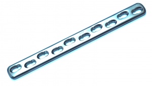 Пластина прямая широкая (18х6) с УС дл.166 мм, 9 отв.