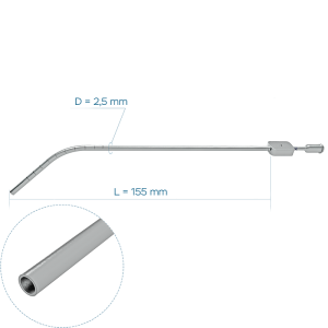 Трубка аспирационная по PLESTER, д.2.5 мм, без оливы, с отверстием регулировки потока