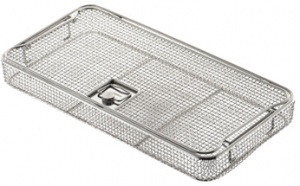 Корзина сетчатая с ручками 450х225х70 мм с крышкой