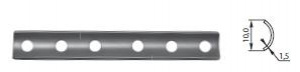 Пластина трубчатая-1/3 с УС 10х2,5 мм, дл. 74 мм, 6 отв.